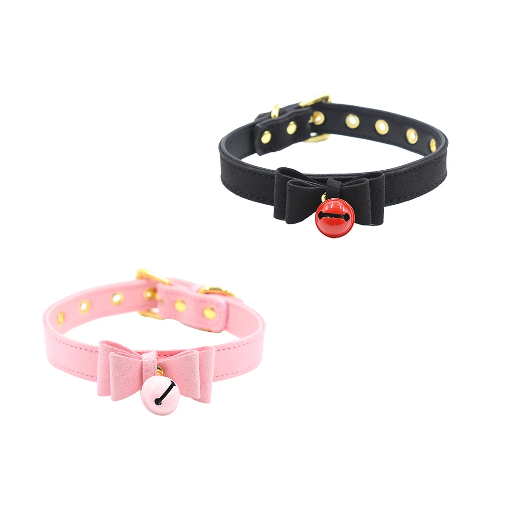 

Lolita Cosplay Gothic Bow Cosplay Kitten Choker with Cat Bell Choker Necklace
