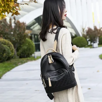 

Backpack Women's 2020 New Style Korean-style Fashion Backpack Bag Soft Leather Casual Fashion Travel School Bag