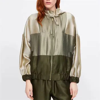 

Women Two Piece Set 2019 Autumn Joggers Hoodies Set Chic Ladies Striped Pants Set Girls Patchwork loose Jacket Set