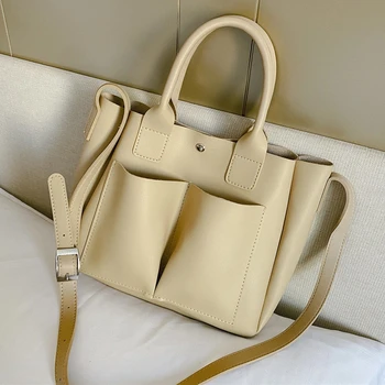 

Solid Vintage 2020 Women's Bag Set Tote PU Leather Small Shoulder Bag Hand Female Branded Designer Crossbody Handbags Ladies
