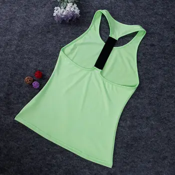 Women s Yoga Tops Workout Tank T Shirts Fitness Vest Sports Training Singlet Running Athletic