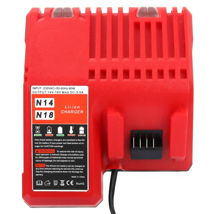

Battery Charger 18V Battery Charger Replacement for Li-ion Battery M12 M18 EU Plug 220V