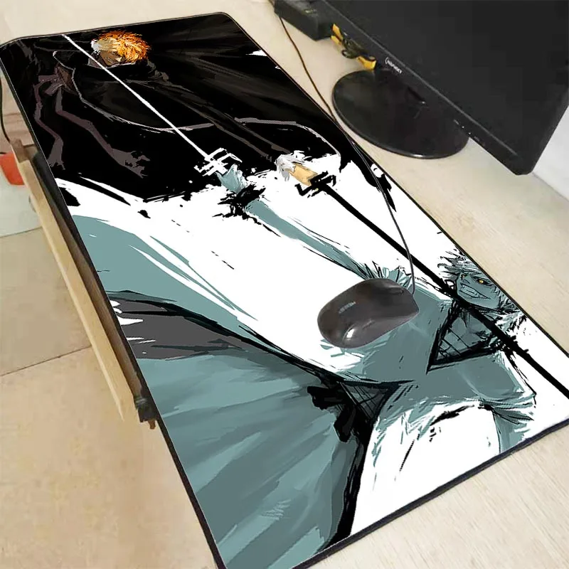 

90X40CM Black White Bleach MousePads Computer Laptop Anime Mouse Mat Customized laptop Gaming Large Lock Edge mouse pad