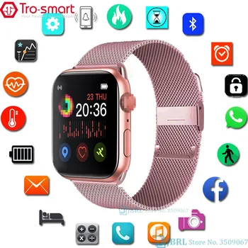 

Fashion SmartWatch Women Bluetooth Call Man Sport Watch Electronic Ladies Wrist Watch Square Full Touch Steel Smart watch Clock