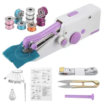 

Portable Mini Handheld Sewing Machine Cordless Electric Sewing Machine Stitch Kit Handmade Clothes DIY Tool with Accessories