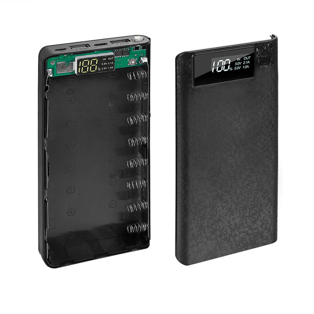 Портативное 18650 Внешнее зарядное устройство usb type-C lcd самодельное мобильное зарядное устройство Чехол для мобильного телефона