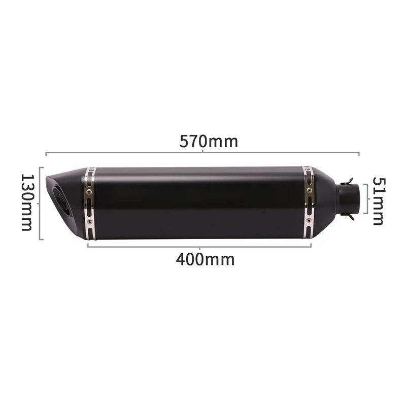 Slip On 470MM 570MM Universal Motorcycle Exhaust Pipe Escape Muffler Removable DB Killer 51MM For R3 Z900 TRK502 CBR500 CBR1000 - Image 5