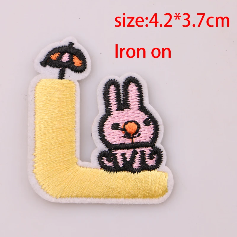 4.2x3.7cm A-Z 1 шт. цветная английская буква алфавита с животными икона аппликация 3D Железная на буквах нашивка для Бейджи для одежды - Цвет: 4.2x3.7cm