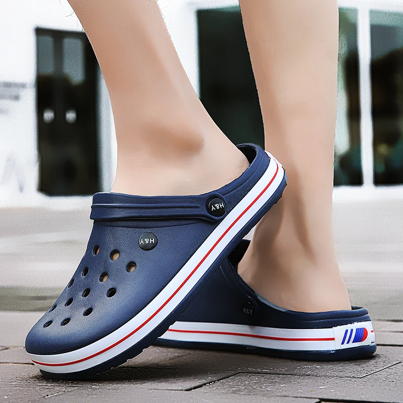 Мюли мужские с ремешком на щиколотке сланцы из ЭВА летняя Уличная обувь для сада