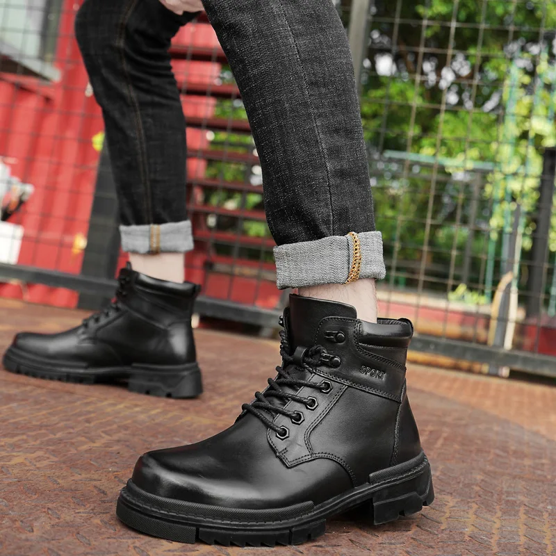 

2019 Autumn And Winter Thick plus Velvet Men's Large Size Versitile Fashion Cool Trend Comfortable Martin Boots Cotton-padded Sh