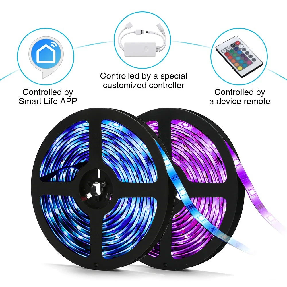 Binval WiFi светодиодный светильник 5/10 м RGB 5050 Светодиодный ленточный s меняющий цвет с