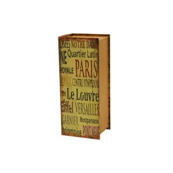 

Box wine rack wooden book Paris style, suitable for 1 bottle of wine
