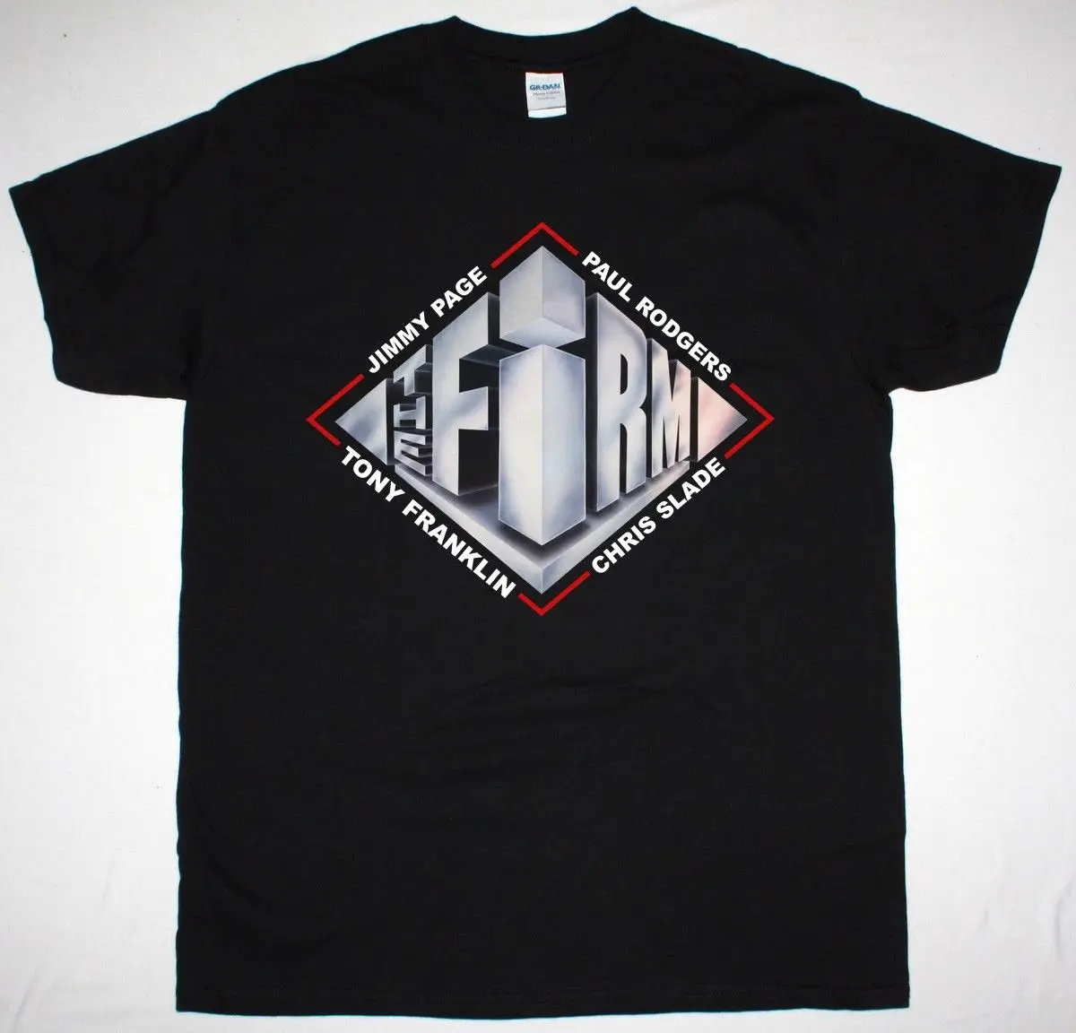 

THE FIRM 1985 JIMMY PAGE PAUL RODGERS BAD COMPANY led new zeppelim NEW BLACK T SHIRT discout hipster harajuku size