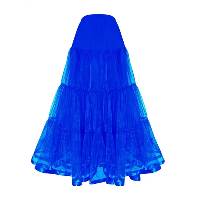 Royal blue 50s Свинг 2-3 слоя тюль сетка Пышная юбка с подъюбником Лента отделка Jupon кринолин Свадьба Свадебная Нижняя юбка - Цвет: Royal blue