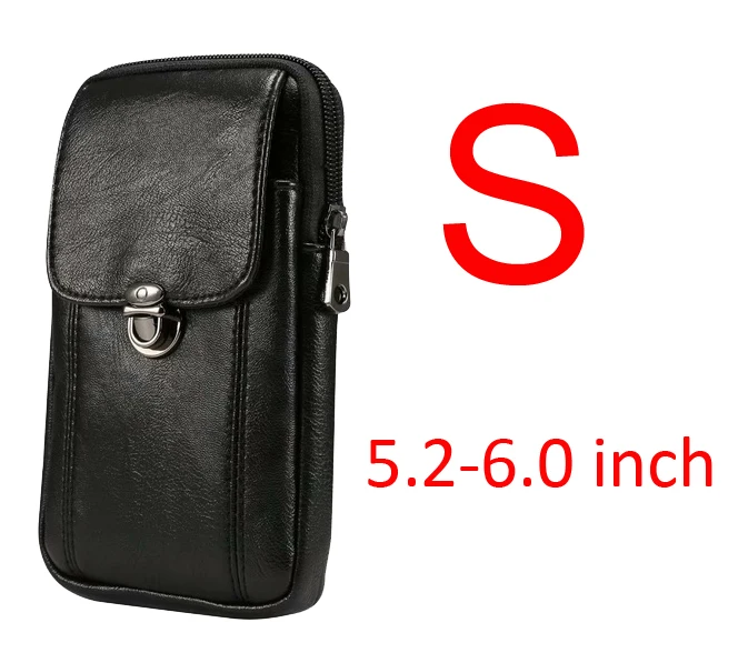 5,2-6,5 дюймов Универсальный мобильный телефон Вертикальный флип на молнии кошелек сумка для samsung Xiaomi huawei мобильный телефон Спортивная поясная сумка - Цвет: S