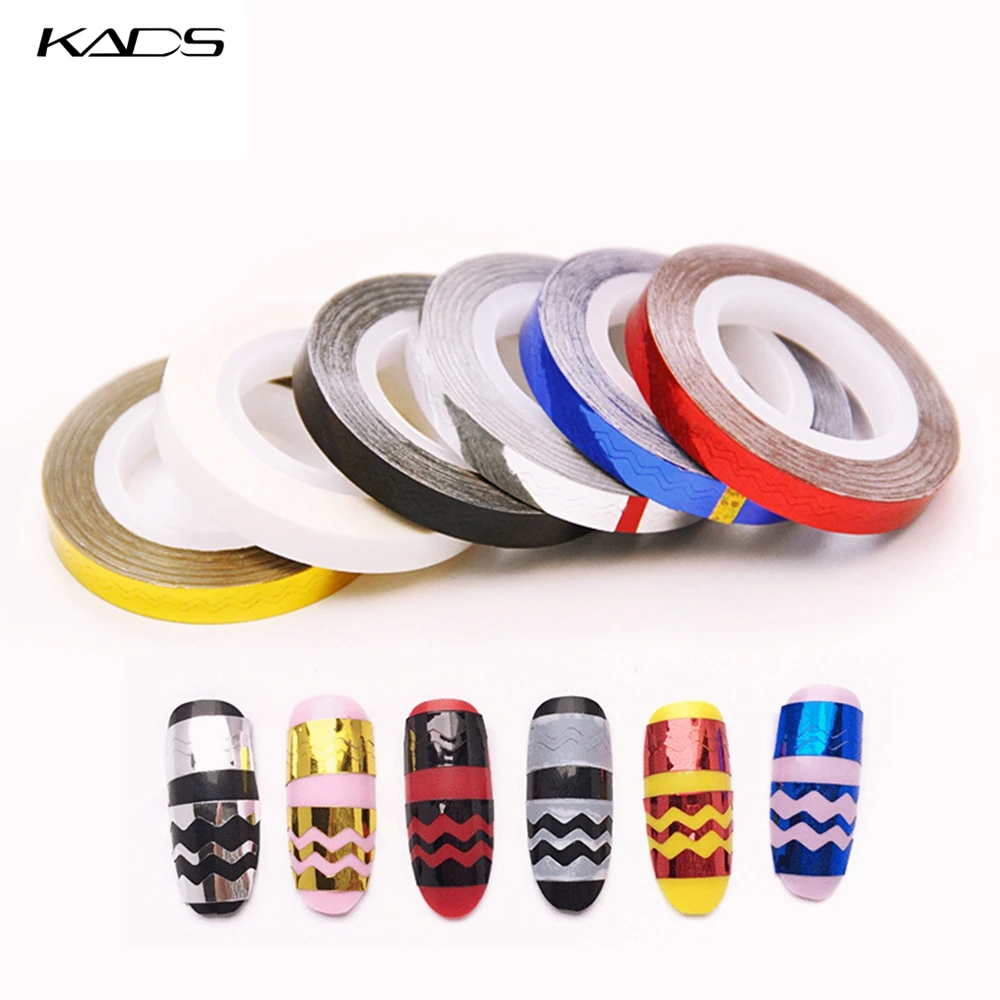 

KADS New Arrival 1pc 6 Colors For Choosing Waves Striping Tape Line DIY Nail 3D Tips Decoration Stickers For Nail Beauty