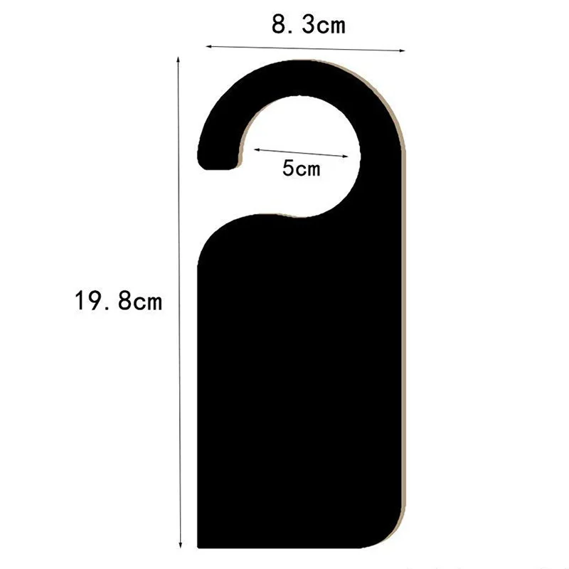 6 Pcs Wooden Door Sign Hanger Mini Double-Sided Wood Blackboard Chalkboard Message Notes Memo Board Door Knob Hanger Sign, Black