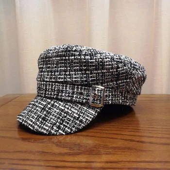 

Hat women autumn and winter outdoor navy hat British octagonal hat retro beret