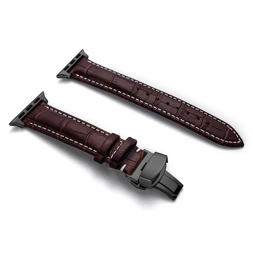 Кожаный ремешок для apple watch band 4 5 44 мм 40 мм iwatch band 42 мм 38 мм apple watch 4 3 2 1 аксессуары браслет с застежкой-бабочкой - Цвет ремешка: 7