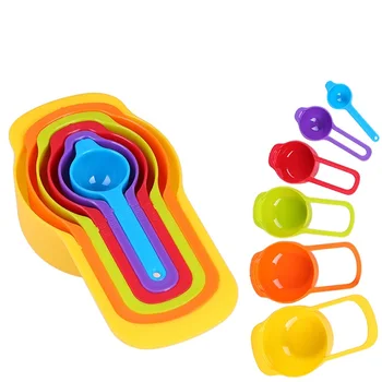 

6pcs/set Colorful Measuring Spoons Food Grade Plastic Measuring Scoop with Scale for Cooking Baking Tool WB1907
