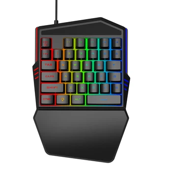 

New Wired Gaming Keypad with Colorful Light Mini K 35 Keys LED Backlit Usb Single Hand Keypad Gaming Keyboard for LOL/PUBG/CF