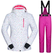 Бренд лыжного костюма для женщин, зимние ветрозащитные водонепроницаемые горные лыжные куртки и штаны, зимние комплекты, лыжные и сноубордические костюмы
