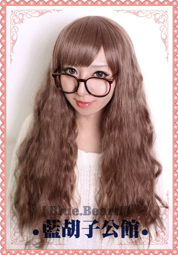 

Beyond The Boundaries Shindou Ai Cosplay Wigs High-temperature Fiber Synthetic Hair Light Brown Long Curly Hair + free hair net