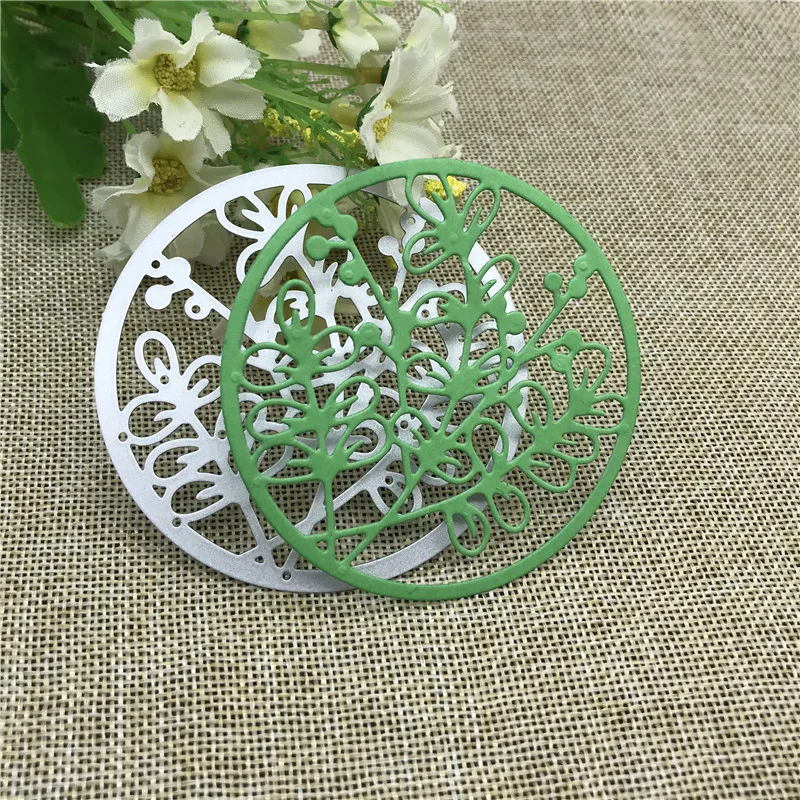 

Round flower metal cutting dies cut die mold Round hole label tag Scrapbook paper craft knife mould blade punch stencils dies