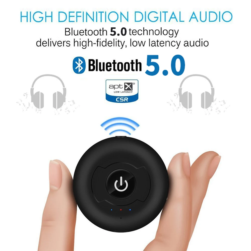 VAORLO Low Latency Bluetooth Transmitter Stereo Music HiFi Audio Transmission For TV Headphones Wireless Adapter With 3 5mm AUX
