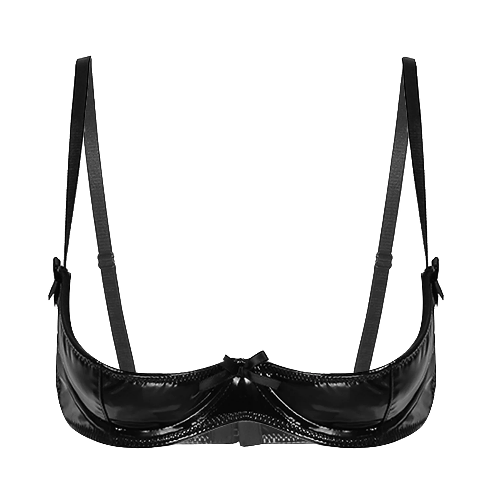 Womens Sheer Lace Bralette 1/4 Cup Push Up Underwired Shelf Bra