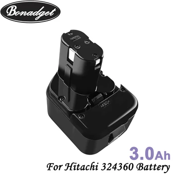 

Bonadget 3000mAh 12V NI-MH Tool Battery For Hitachi 324360 EB1214S EB1220BL EB1212S WR12DMR CD4D DH15DV C5D Chargeable Battery