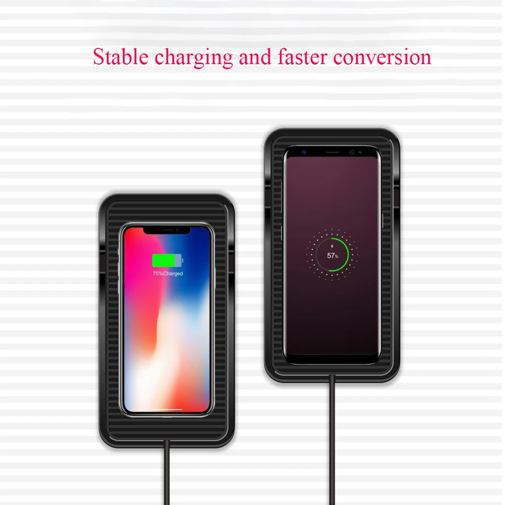 

Protection Black Mount Universal Pad Fast Anti Slip Car Charger Stable Mat Qi Wireless Silicone Phone Holder For Samsung
