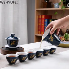 Китайский стиль расписанный вручную керамический Cha hai ручной работы кунг-фу чайный сервиз аксессуары бытовой винный набор чайный набор этикет поставки