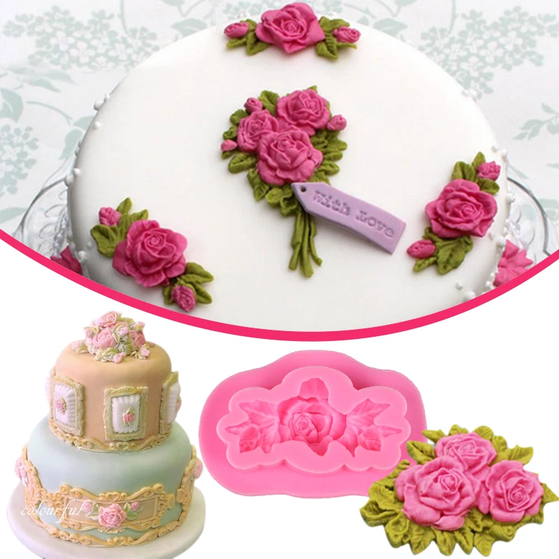Форма розы DIY торт Sugarcraft Embosser домашняя кухня плесень производитель ремесло