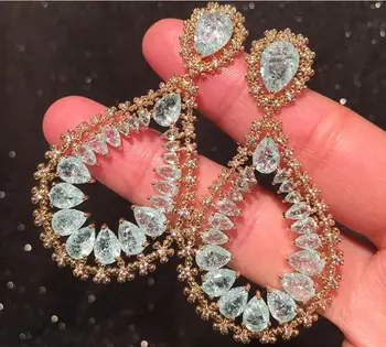 

crystal earrings light luxury super fairy spring fresh elegant retro exaggerated large earrings