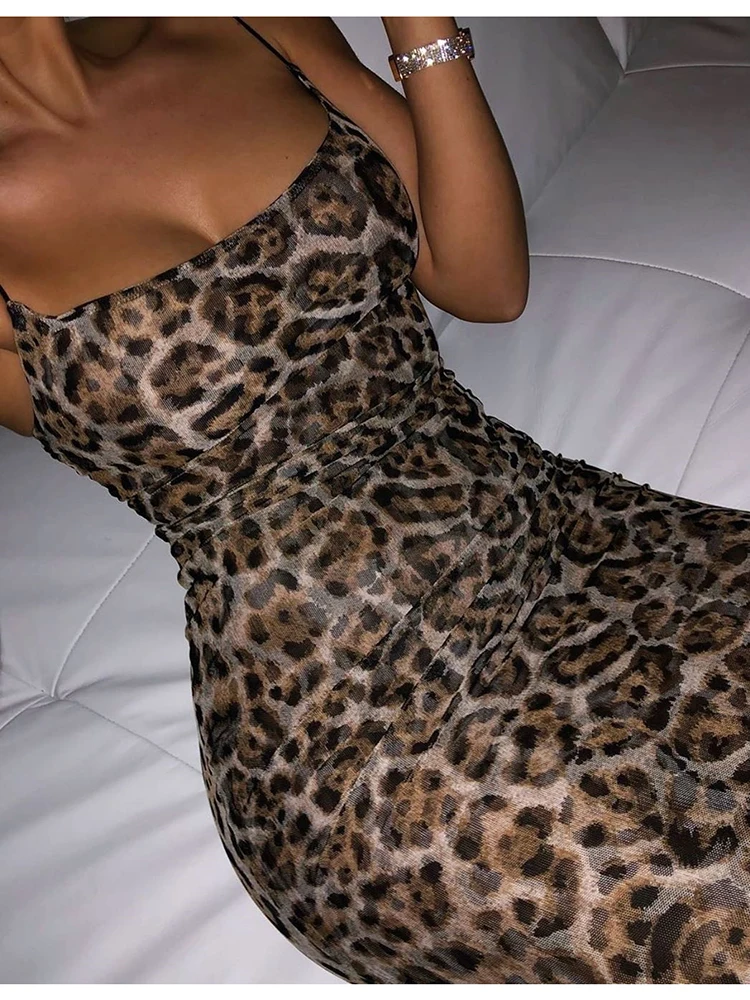 JUKPOP Vintage Leopard Long Summer Dress Print