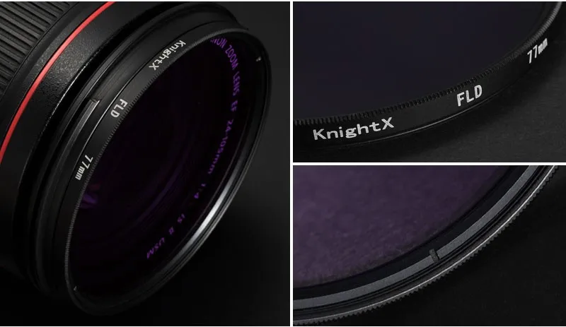 KnightX FLD Для Canon sony Nikon 50d 500d 18-135 d80 60d 1300d 2000d фото 1200d dslr 400d d5300 тонкий УФ-фильтр 49 мм 52 мм 55 мм 58 мм 67 мм 77 мм