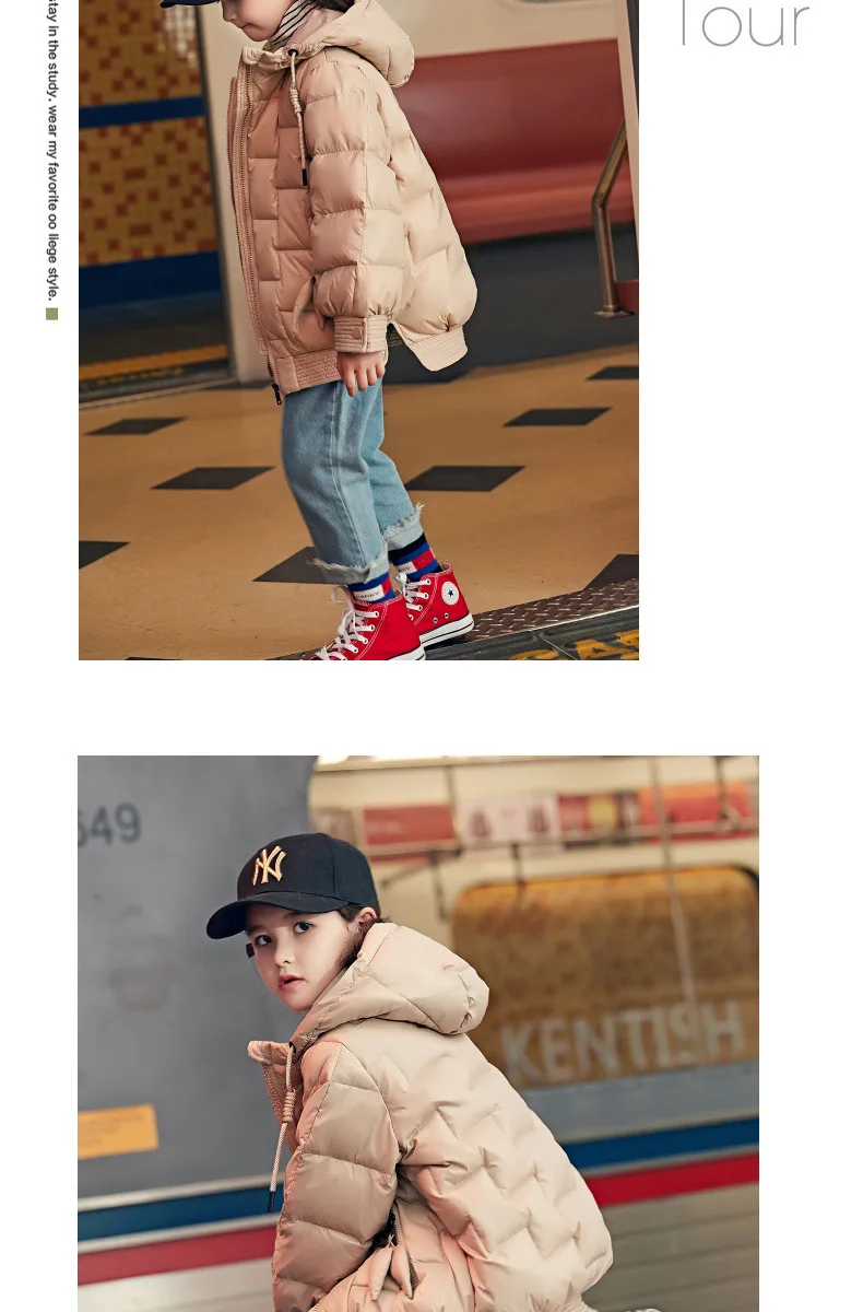 Girls' down jacket new Korean winter children's middle and big children's clothing baby's thickened coat