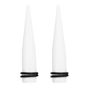 

2pcs White Acrylic Taper Ear Expander Stretcher Plug Stretching Jewelry 12mm