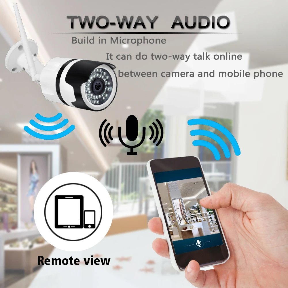 Inesun Mini wifi outdoor IP camera Onvif 1080P waterproof 2.0MP wireless security camera two way audio Night Vision 128G SD Card