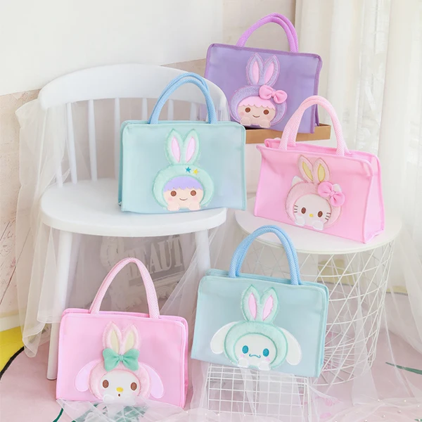 

Cartoon Hello Kitty My Melody Cinnamoroll little twin stars Transparent Cosmetic Bags Storage makeup Mesh Bag Beach Wash bag