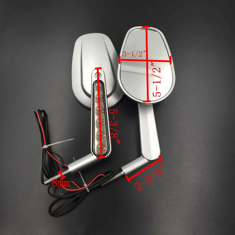 Aftermarket Motor Polished Rear View Left Right Mirrors with LED Stem Fit For HARLEY DAVIDSON Road King/ ROAD GLIDE ULTRA SR | Автомобили