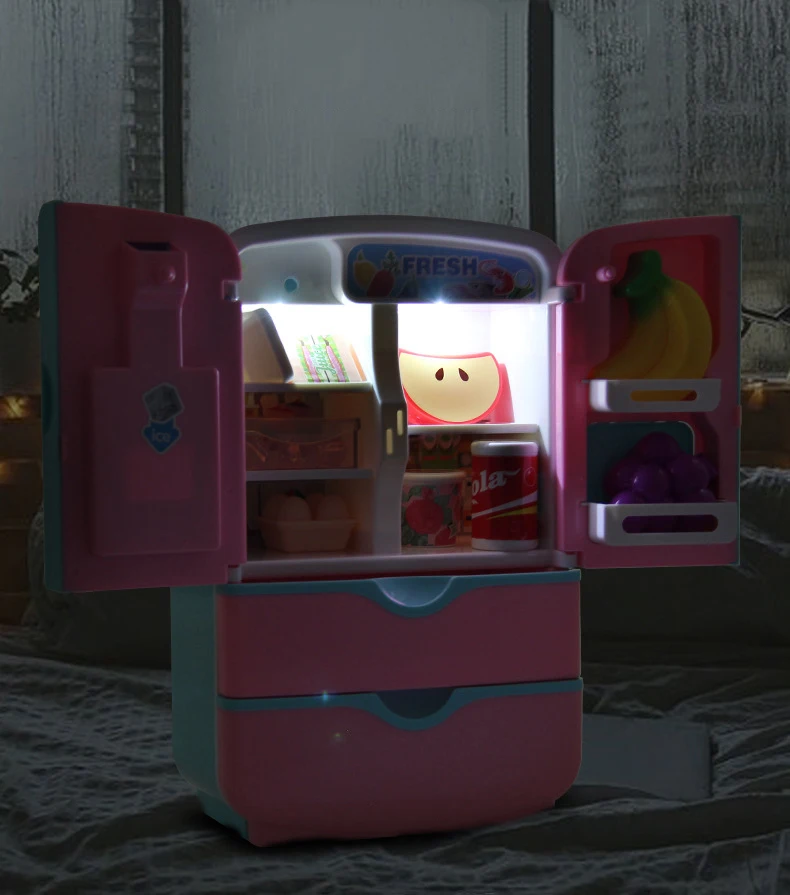 Детские ролевые игры игрушка Моделирование бытовая техника фрукты кухонные игрушки волшебный холодильник для девочек мальчиков развивающие подарки