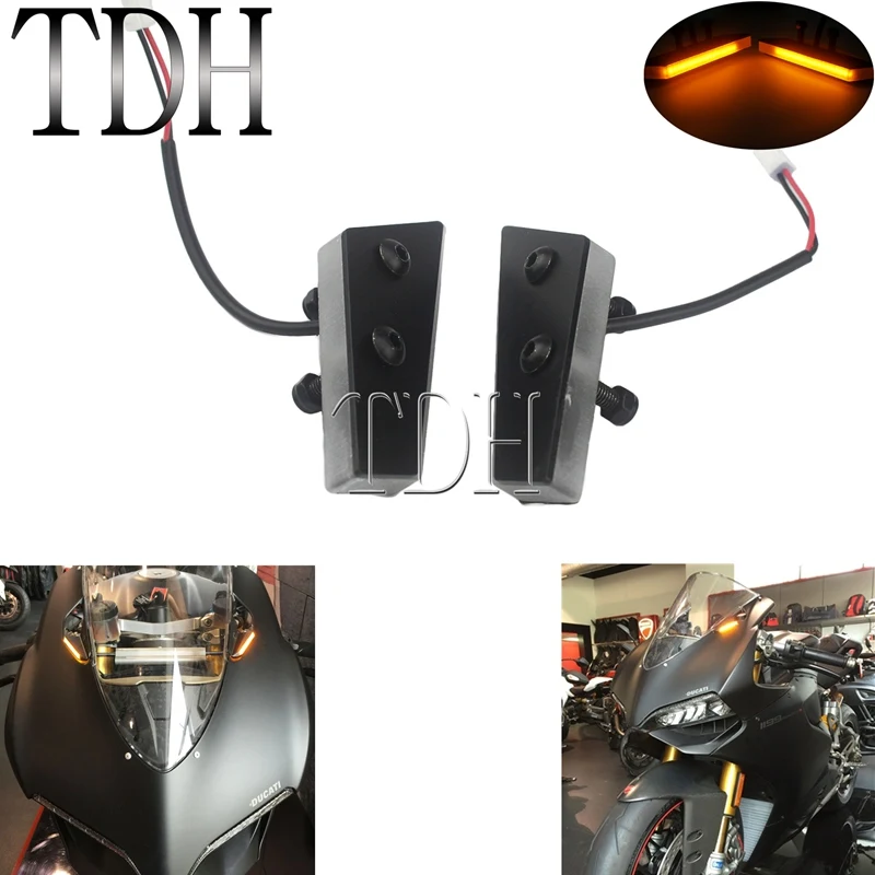 2x Carbon 12V Mini LED Motorcycle Turn Signal Indicator Blinker Light New AU 