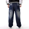 Plus Size Waist 30-46 inch Pattern Printed Loose Hip Hop Jeans Men European American Style Brand Hip-hop Trend Denim Pants 2