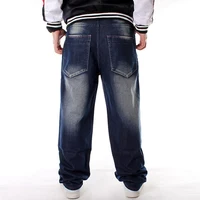 Plus Size Waist 30-46 inch Pattern Printed Loose Hip Hop Jeans Men European American Style Brand Hip-hop Trend Denim Pants 2