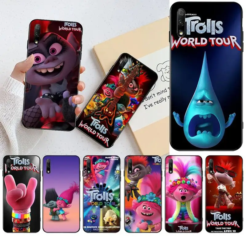 

HPCHCJHM Trolls World Tour Newly Arrived Black Cell Phone Case for Huawei Honor 20 10 9 8 8x 8c 9x 7c 7a Lite view pro