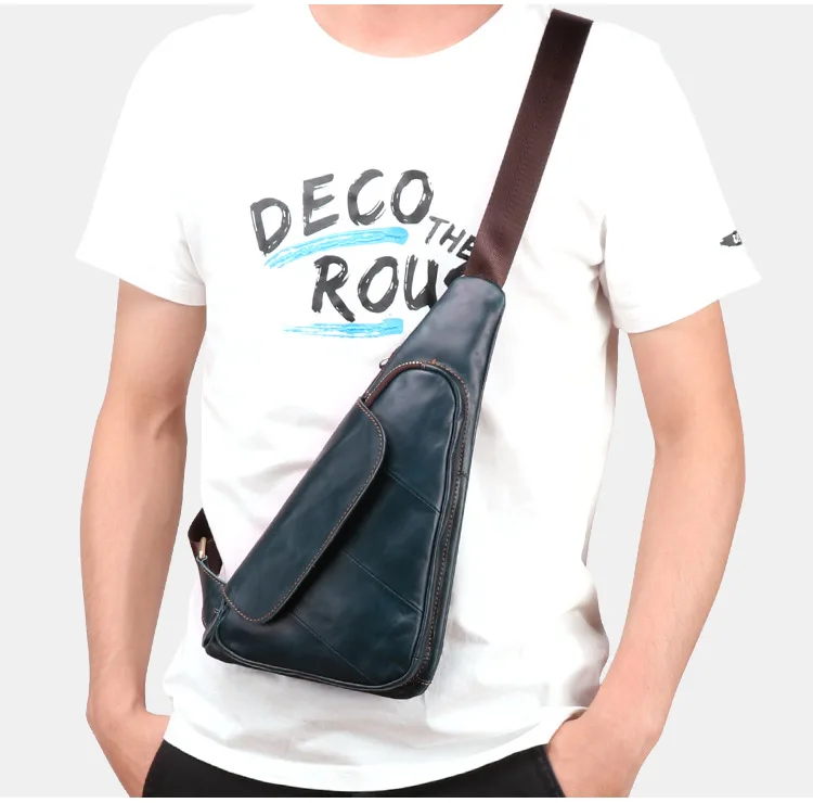 MAHEU уличная мода досуг мужская нагрудная сумка кожа корейский стиль Ретро одно плечо сумка через плечо многофункциональная мужская сумка