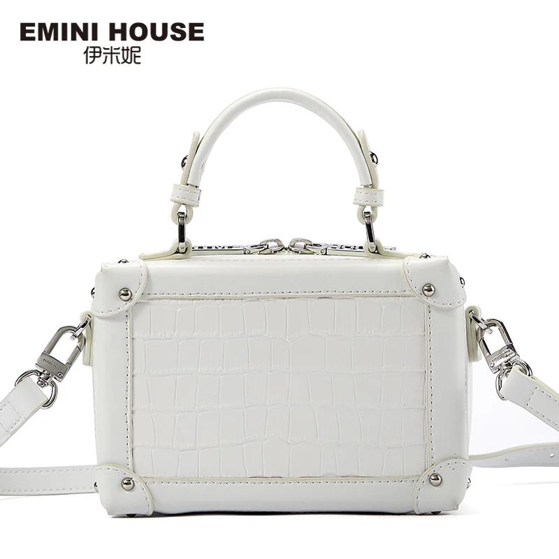 EMINI HOUSE, крокодиловый узор, натуральная кожа, сумка в коробке, роскошные сумки, женские сумки, дизайнерские сумки через плечо для женщин, сумка