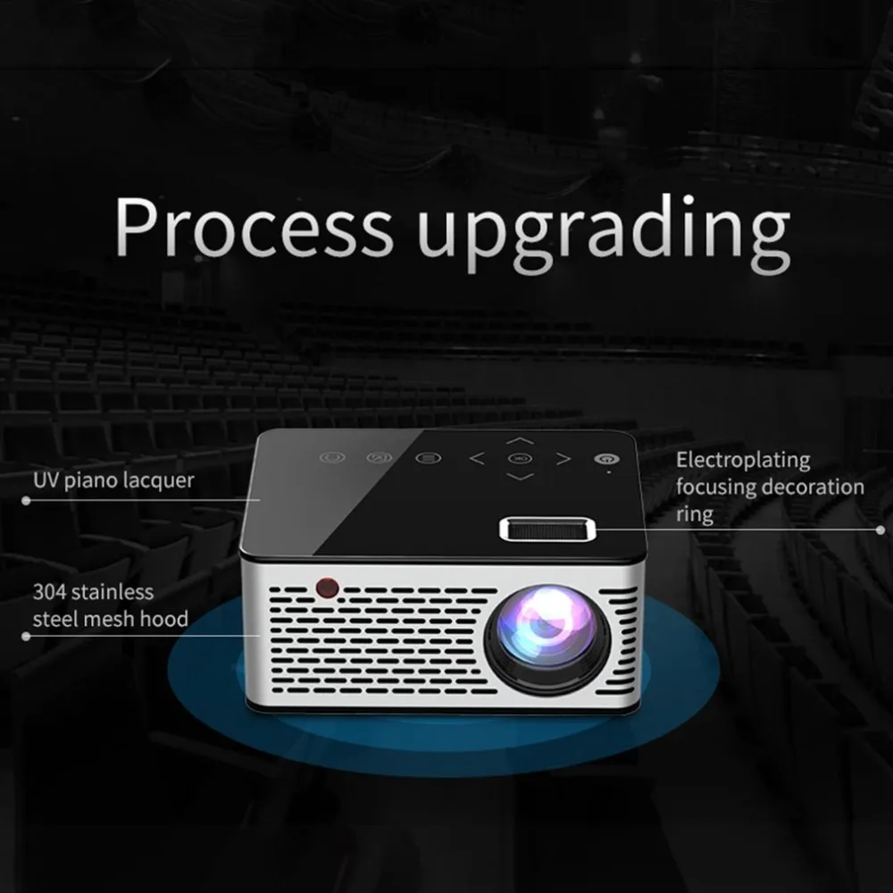  Mini Micro LED Cinema Portable Video HD USB HDMI Projector for Home Theater Short Focus Design T200